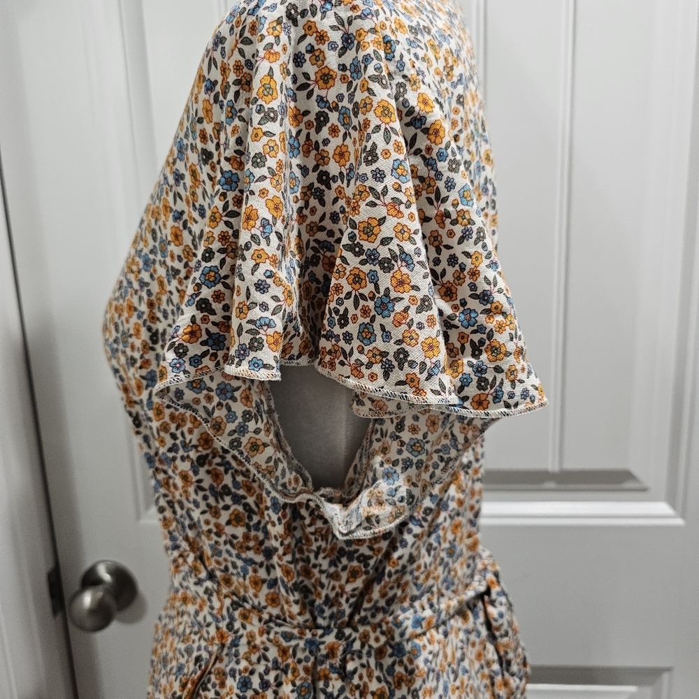 ZESICA Summer Boho Floral Printed Wrap V-Neck Beach Party Flowy Size Small - Picture 12 of 16